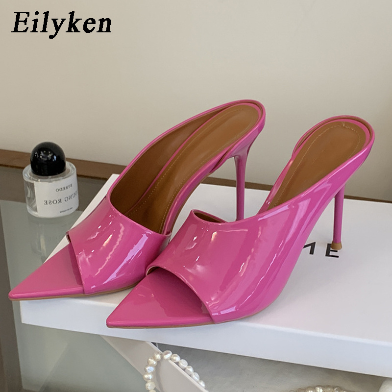 Patent Leather Pump - Eilyken ファッションポインテッドトゥ女性スリッパセクシーな薄いハイヒールの靴ファッション結婚式宴会ストリップショーパンプス