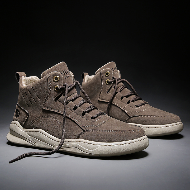 Suede Ankle Boot - ハイカットブーツ メンズシューズ バイク用アンクルブーツ メンズウィンターブーツ メンズスニーカー レースアップブーツ
