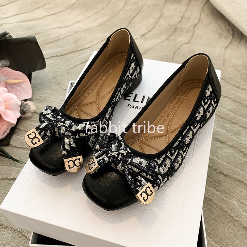 Women'S Shoes Toms - 快適なフランスのレディースシングルシューズ女性のセクシーなスタイルスクエアヘッド刺繍スカートローヒール小さな香り豆の靴
