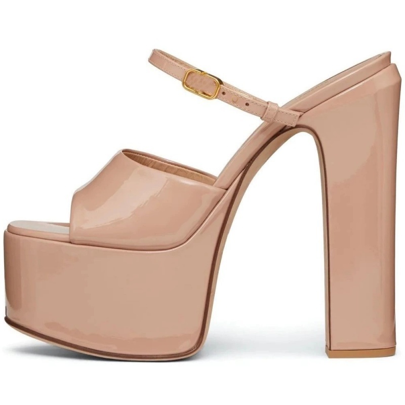 Peep Toe Heels - プラットフォーム高さの増加女性のサンダルラウンドトゥ粗いヒールバックルファムパンプスピープトウ通気性屋外パーティー女性の靴