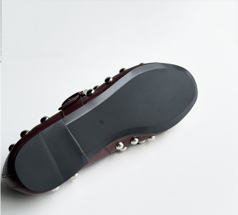Dave&di 夏ミニマリストシープスキンリベットバックルバ - Women'S Shoes Burgundy のレビューと価格