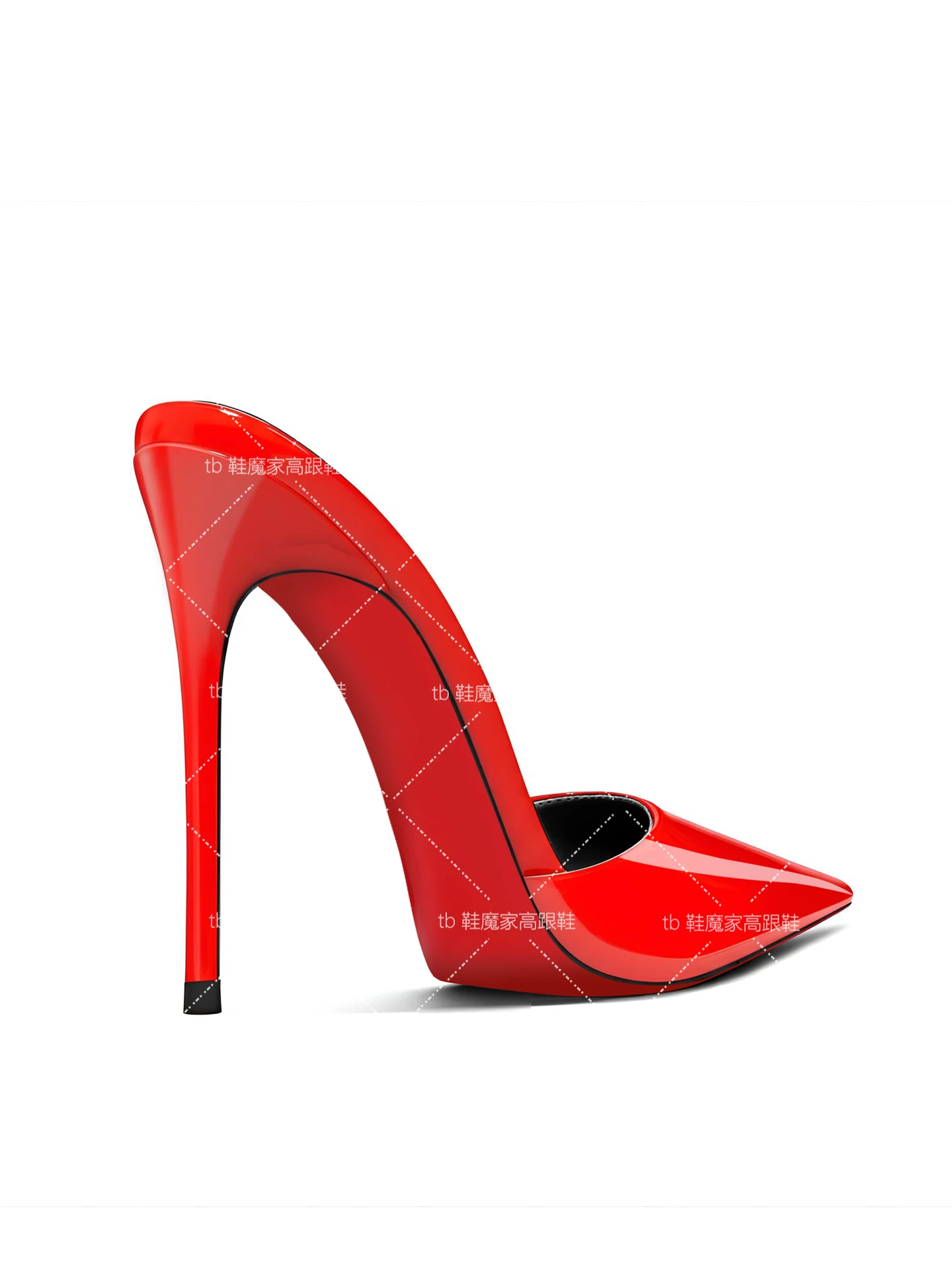 レディース向け新作ブラックポインテッドトゥサンダル、Vボタン - Patent Leather Pump のレビューと価格