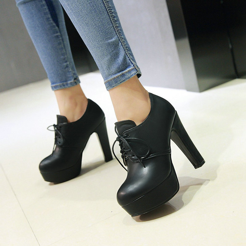 ラウンドトゥ ブラウン ブラック グレー レースアップ ブロ - Women'S Shoes Big Feet のレビューと価格