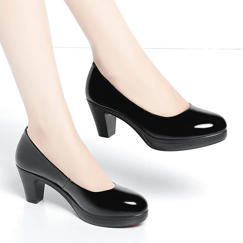 6cm 8cm プラスサイズ 34-42 エレガントなパテン - Patent Leather Pump のレビューと価格