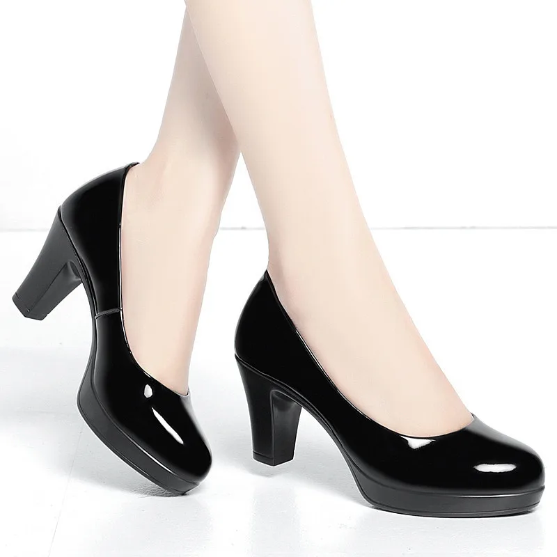 6cm 8cm プラスサイズ 34-42 エレガントなパテン - Patent Leather Pump のレビューと価格