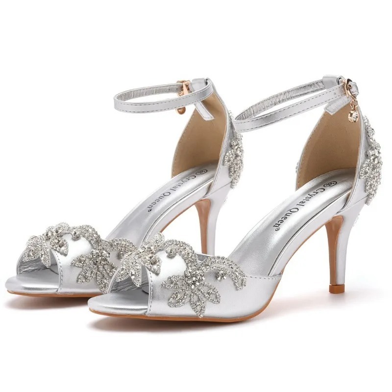 ファッションデザイナーの女性の靴高級ラインストーンピープトウ - Peep Toe Heels のレビューと価格