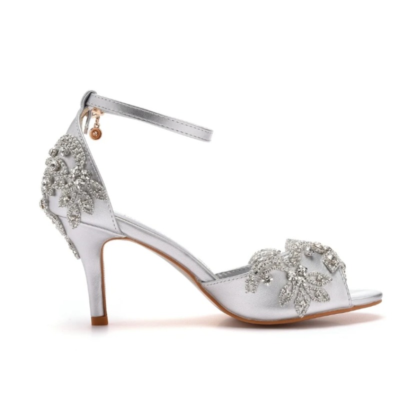 ファッションデザイナーの女性の靴高級ラインストーンピープトウ - Peep Toe Heels のレビューと価格