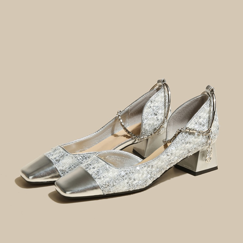 2025 新人デザイナー春スクエアトゥスパンコール女性メリー - Women Shoes Mk のレビューと価格
