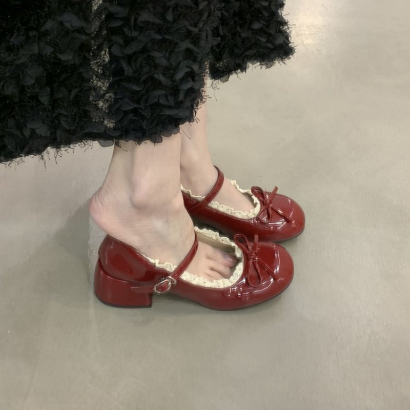 2026 春/秋 レディース ハイエンド バレエ メリー ジ - Women'S Shoes Burgundy のレビューと価格