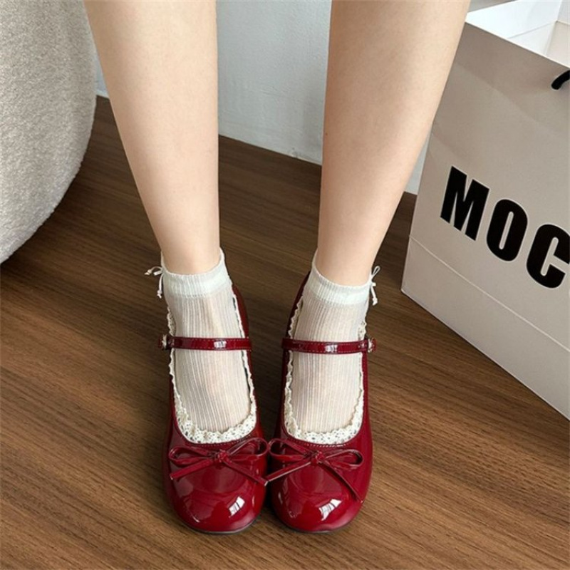 2026 春/秋 レディース ハイエンド バレエ メリー ジ - Women'S Shoes Burgundy のレビューと価格