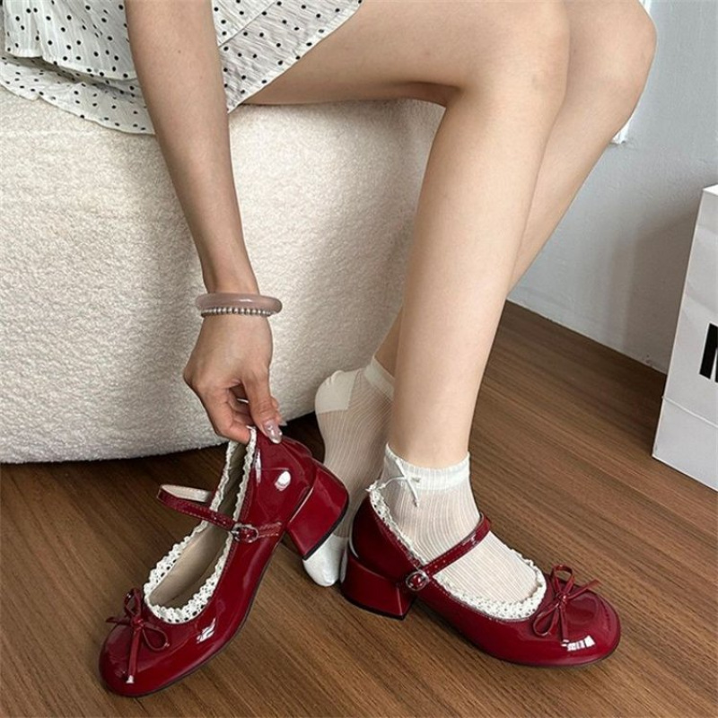 2026 春/秋 レディース ハイエンド バレエ メリー ジ - Women'S Shoes Burgundy のレビューと価格