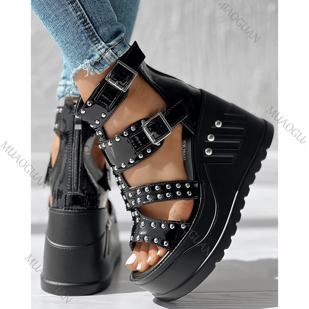 ファッション女性用ピープトゥブラックサンダルレディース夏カジ - Peep Toe Heels のレビューと価格