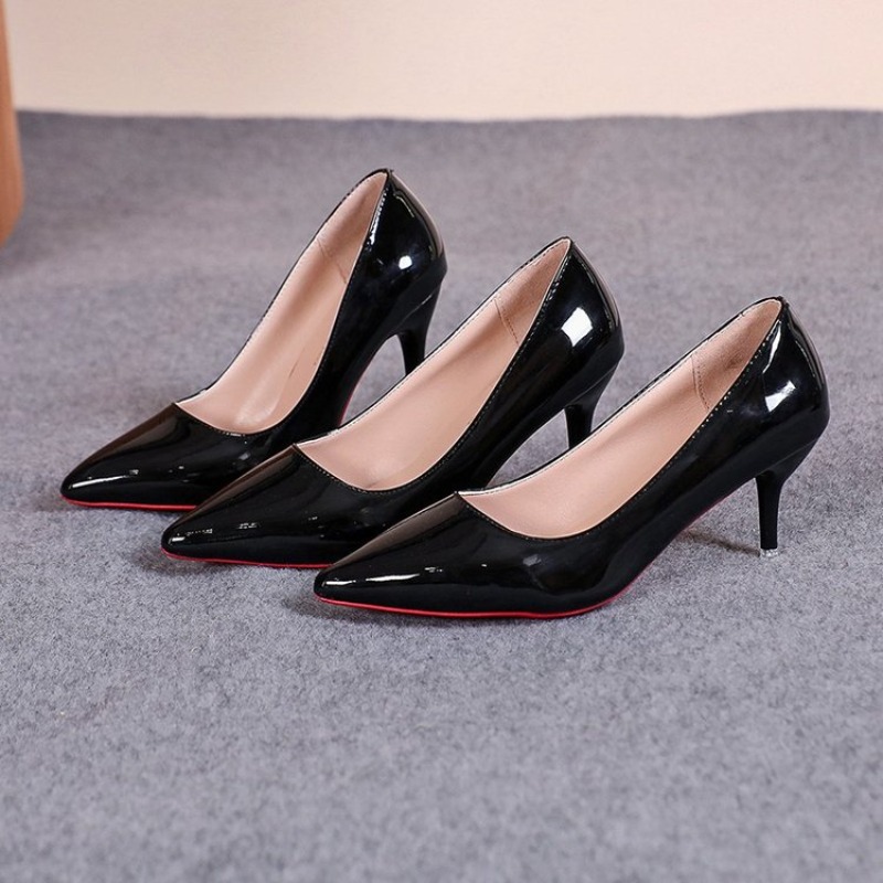 セクシーなポインテッドトゥパテントレザーハイヒール、上品な女 - Patent Leather Pump のレビューと価格