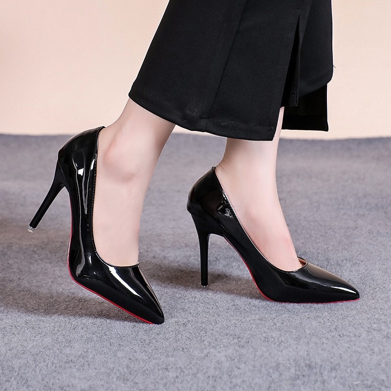 セクシーなポインテッドトゥパテントレザーハイヒール、上品な女 - Patent Leather Pump のレビューと価格