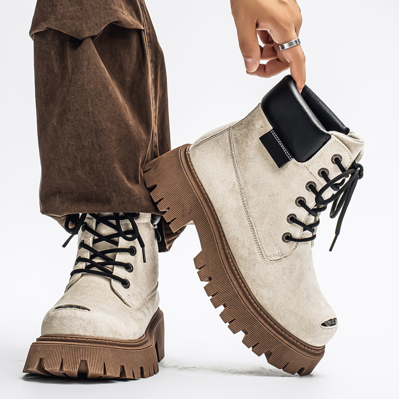 クラシックハイトップブーツアウトドアレザーメンズカジュアルア - Suede Ankle Boot のレビューと価格