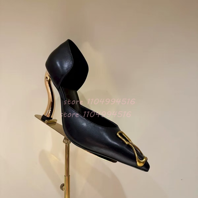 メタル装飾ブラックスエードカバーヒールパンプス レディース  - Women Shoes Model のレビューと価格