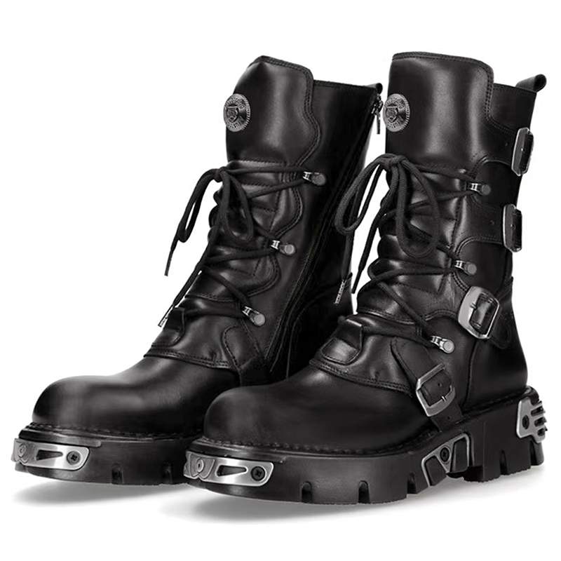 男性高級ファッションパンクゴシックハイバイクブーツオリジナル - Suede Ankle Boot のレビューと価格