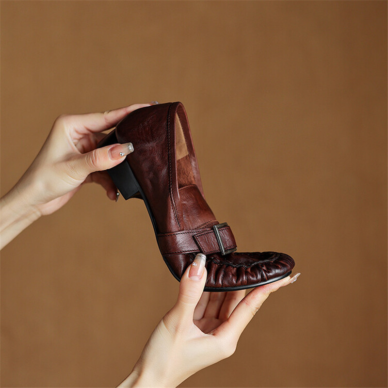 女性用本革モカシン,丸いつま先の靴,プリーツパンプス,厚手の - Women'S Shoes Toms のレビューと価格