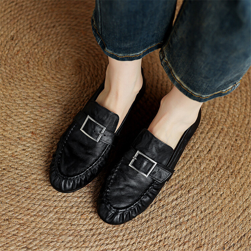女性用本革モカシン,丸いつま先の靴,プリーツパンプス,厚手の - Women'S Shoes Toms のレビューと価格