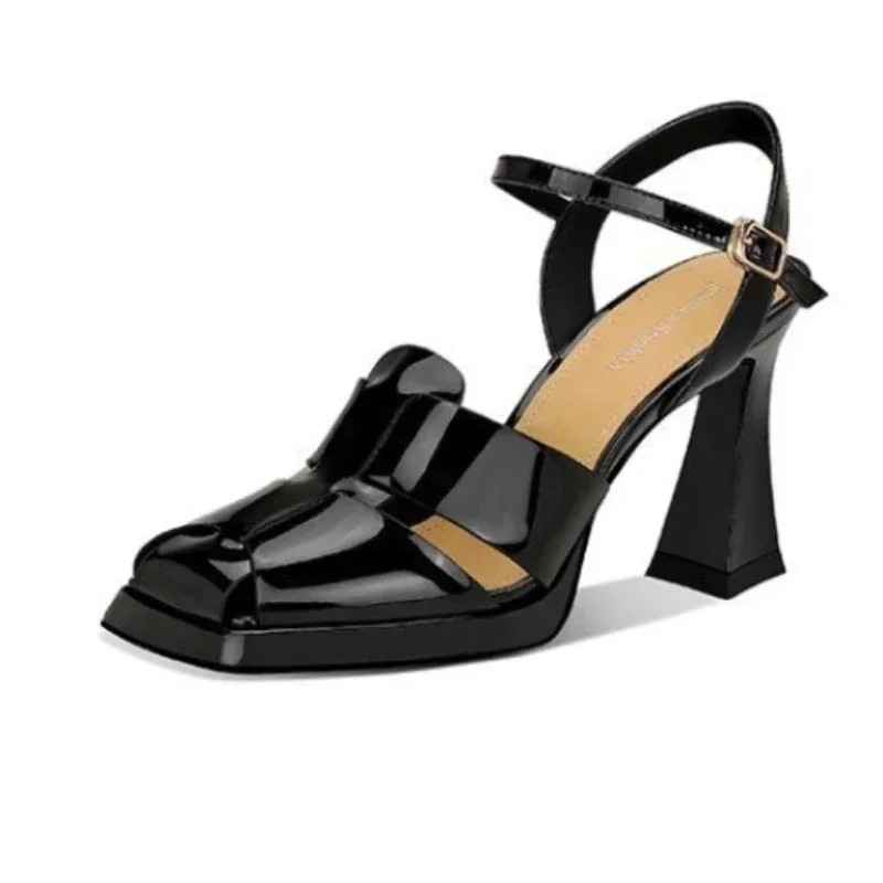 女性のハイヒールサンダルファッションパテントレザーローマンサ - Women Shoes Model のレビューと価格