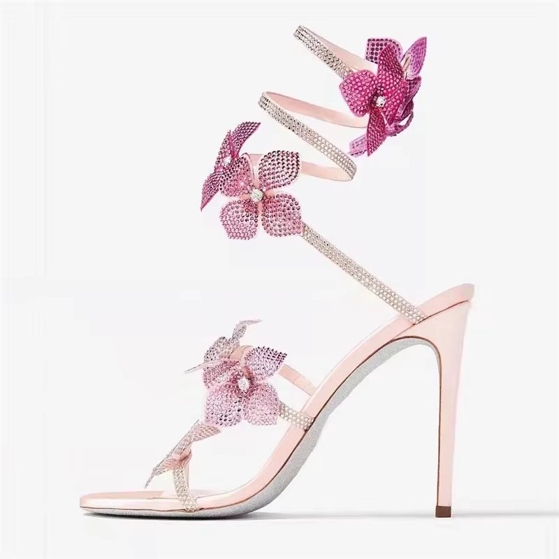 Eilyken セクシーなクリスタルフラワー薄型ハイヒールの - Peep Toe Heels のレビューと価格