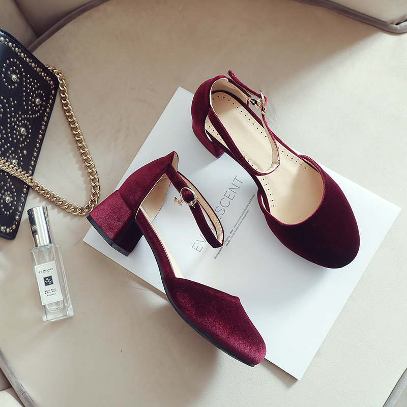 ベルベットベロアグリーンバーガンディクローズドトゥレディース - Women'S Shoes Burgundy のレビューと価格