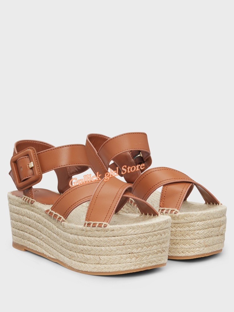 プラットフォームクロスストラップサンダル、アンクルバックルス - Women'S Shoes Burgundy のレビューと価格