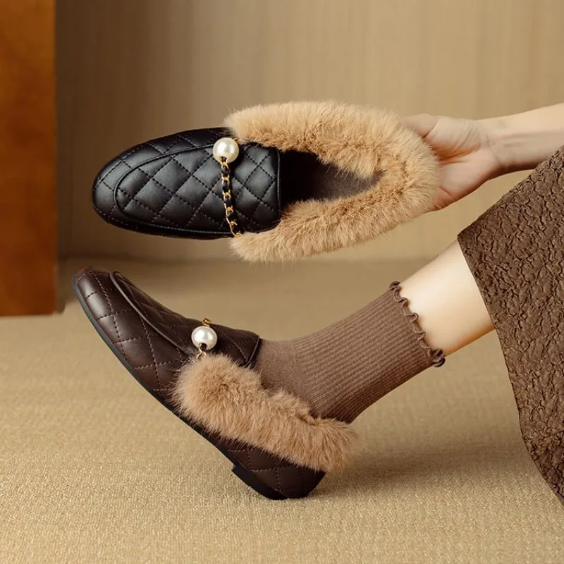 2026年新作 ブラックブラウン 秋冬 プラッシュ 暖かい  - Women Shoes Mk のレビューと価格