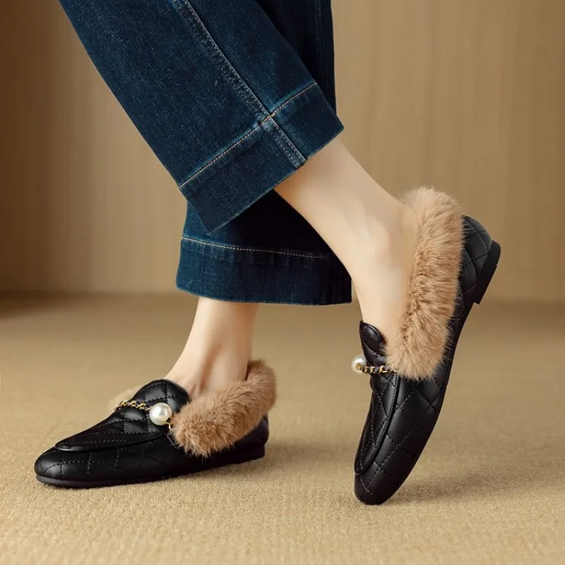 2026年新作 ブラックブラウン 秋冬 プラッシュ 暖かい  - Women Shoes Mk のレビューと価格