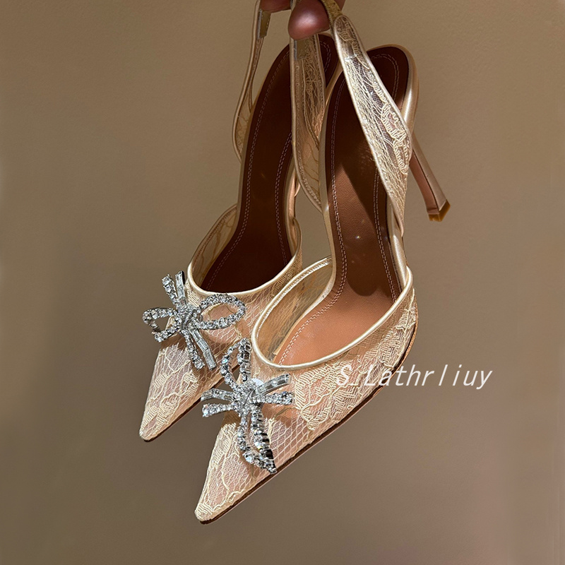 サンダルラインストーンフラワーポインテッドトゥハイヒール女性 - Patent Leather Pump のレビューと価格